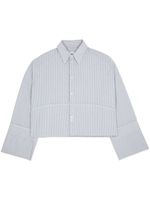 MM6 Maison Margiela chemise crop à rayures - Gris