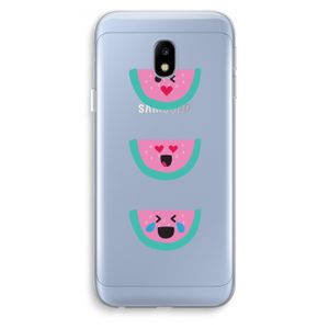Smiley watermeloen: Samsung Galaxy J3 (2017) Transparant Hoesje