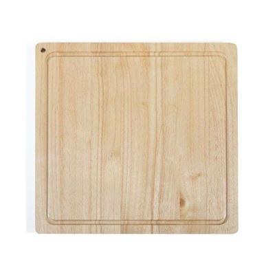 Snijplank - LIVOO - MES141 - Rubberhout - XXL-formaat - 46 x 46 cm - Geïntegreerde groef