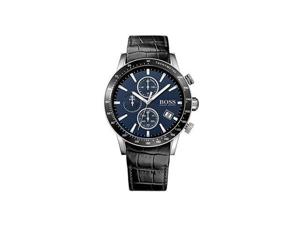 Boss &apos;Rafale&apos; chronograaf horloge met leren band, 44 mm