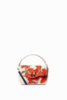 Rechthoekige tas met flap en hibiscus - RED - U