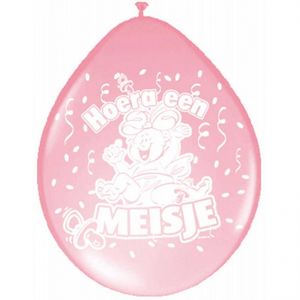 16x Ballonnen geboorte meisje baby thema