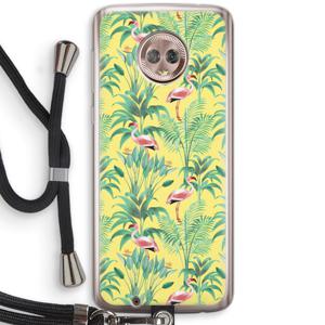 Flamingo party: Motorola Moto G6 Transparant Hoesje met koord