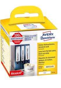 Avery-Zweckform Rol met etiketten Compatibel vervangt DYMO, Seiko 99018, S0722470 190 x 38 mm Papier Wit 110 stuk(s) Permanent hechtend Ordneretiketten