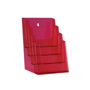 Folderdisplay 4 vaks A5 transparant Neon Roze