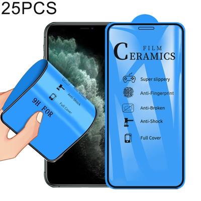 25 stuks 2.5 D volledige lijm volledige cover keramiek film voor iPhone X/XS/11 Pro