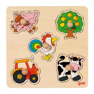 Goki houten noppenpuzzel boerderij