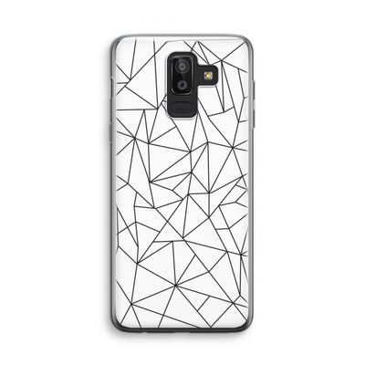 Geometrische lijnen zwart: Samsung Galaxy J8 (2018) Transparant Hoesje
