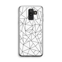 Geometrische lijnen zwart: Samsung Galaxy J8 (2018) Transparant Hoesje
