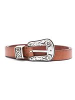 Golden Goose buckle-engraved belt - Marron