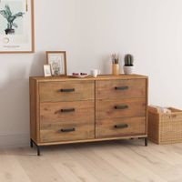 Dressoir 110x35x70 cm massief grenenhout bruin - thumbnail