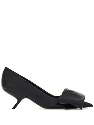 Ferragamo escarpins en cuir à détail de nœud 105 mm - Noir
