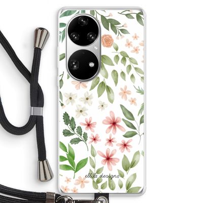 Botanical sweet flower heaven: Huawei P50 Pro Transparant Hoesje met koord
