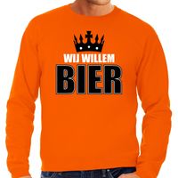 Wij Willem bier sweater oranje voor heren - Koningsdag truien