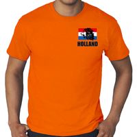 Grote maten oranje t-shirt met leeuw en vlag op borst Holland / Nederland supporter EK/ WK heren