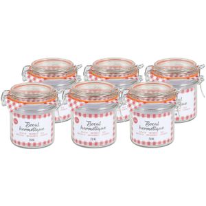 Weckpot/inmaakpot - 6x - 250 ml - glas - met beugelsluiting - D8.5 x H10 cm