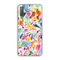 Watercolor Brushstrokes: Samsung Galaxy A7 (2018) Transparant Hoesje