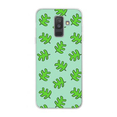 Groene blaadjes: Samsung Galaxy A6 Plus (2018) Transparant Hoesje