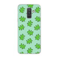 Groene blaadjes: Samsung Galaxy A6 Plus (2018) Transparant Hoesje