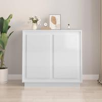 Dressoir 80x34x75 cm bewerkt hout hoogglans wit