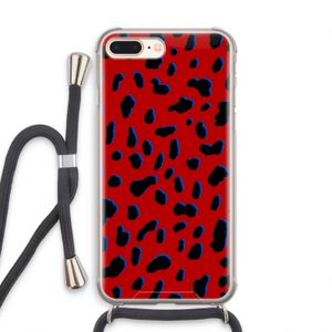 Red Leopard: iPhone 7 PLUS Transparant Hoesje met koord