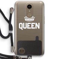 Queen zwart: LG K10 (2017) Transparant Hoesje met koord