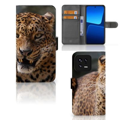 Xiaomi 13 | Telefoonhoesje | Met pasjeshouder | Luipaard