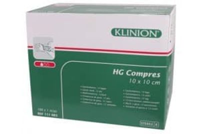 Klinion Gaaskompres 10 x 20 cm pak 100 stuks