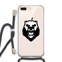 Angry Bear (white): iPhone 8 Plus Transparant Hoesje met koord
