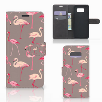 Samsung Galaxy S8 Plus Telefoonhoesje met Pasjes Flamingo