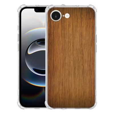 Apple iPhone 16e Hoesje - Donker Hout TPU Antishock