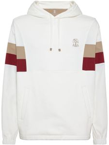 Brunello Cucinelli hoodie à logo imprimé - Blanc