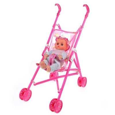 Mini Doll House plastic baby wandelwagen set kinderen educatief speelgoed willekeurige kleur levering