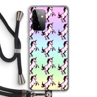 Musketon Unicorn: Samsung Galaxy A72 5G Transparant Hoesje met koord