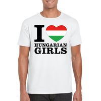 Wit I love Hungarian girls/ I love Hongaarse dames t-shirt voor heren 2XL  -