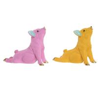Decoratieve figuren Home ESPRIT Geel Groen Roze Gouden Varken 30,5 X 15 X 25 CM (2 Stuks)