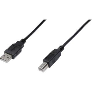 Digitus USB-kabel USB 2.0 USB-A stekker, USB-B stekker 3.00 m Zwart Rond, Afgeschermd (dubbel) AK-300105-030-S