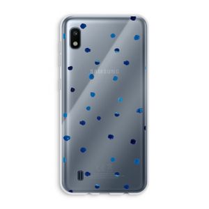 Blauwe stippen: Samsung Galaxy A10 Transparant Hoesje