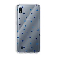 Blauwe stippen: Samsung Galaxy A10 Transparant Hoesje