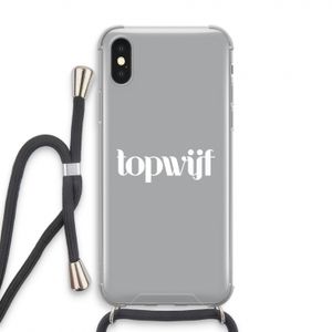 Topwijf Grijs Wit: iPhone X Transparant Hoesje met koord