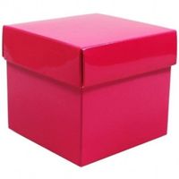 Roze cadeaudoosje 10 cm vierkant - thumbnail