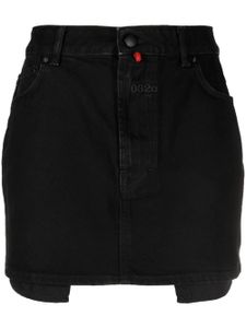 032c minijupe en jean à logo brodé - Noir