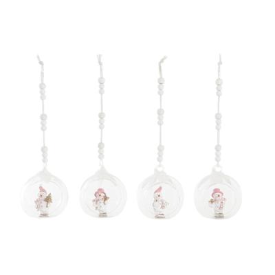 Kerstversiering DKD Home Decor Kristal Hars (7 x 6 x 8 cm) (4 Stuks)