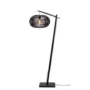 GOOD&MOJO Vloerlamp Madeira - Bamboe|Rotan Zwart - 74x48x176cm