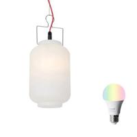 QAZQA Smart buiten hanglamp wit 20cm met rode stekker incl. Wifi A60