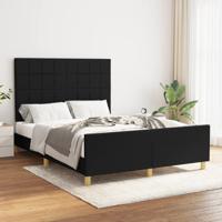 Bedframe zonder matras stof zwart 140x200 cm