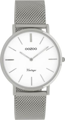OOZOO Timepieces Horloge Vintage Zilver/Wit | C9902