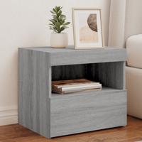 Nachtkastje met LED-verlichting 50x40x45 cm grijs sonoma eiken