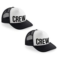 4x stuks zwart/ wit CREW snapback cap/ truckers pet dames en heren - feest petjes