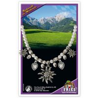Tiroler ketting ddelweiss met kralen   - - thumbnail